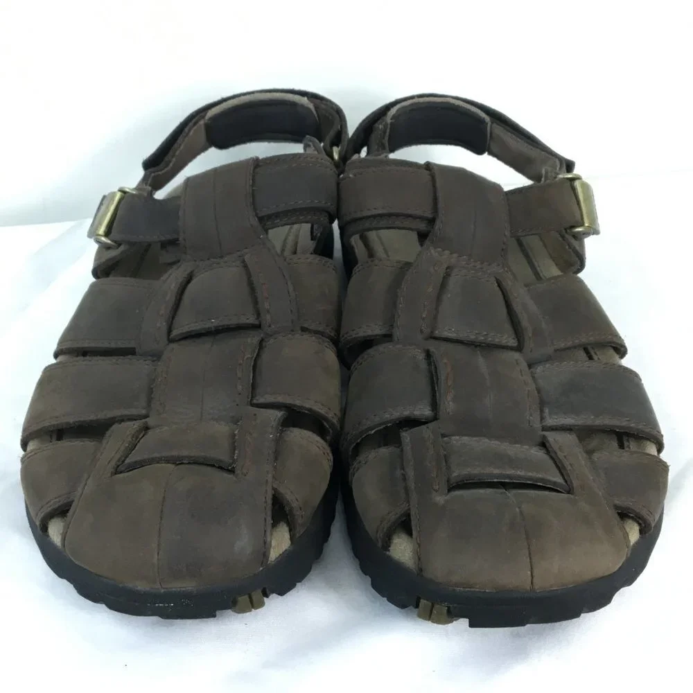 Teva Mens Hammer Leather Weave Fisherman Sandals Size 11 GREAT Pre-Owned